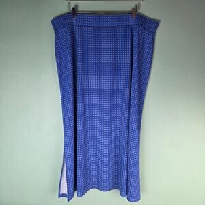 Talbots Plus Womens Blue Print Pull On Maxi Skirt Size 3X